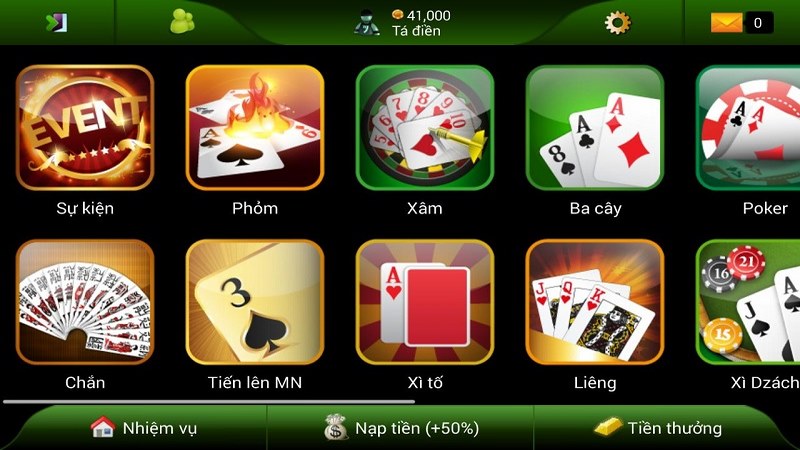 Tập trung nghiên cứu về các tính năng nổi trội trong các game bài