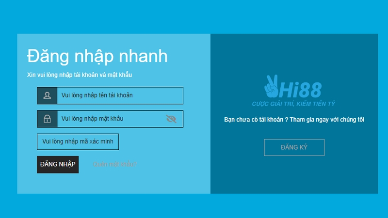 Hãy đăng nhập ngay hôm nay tại Hi88 để trải nghiệm cá cược thú vị
